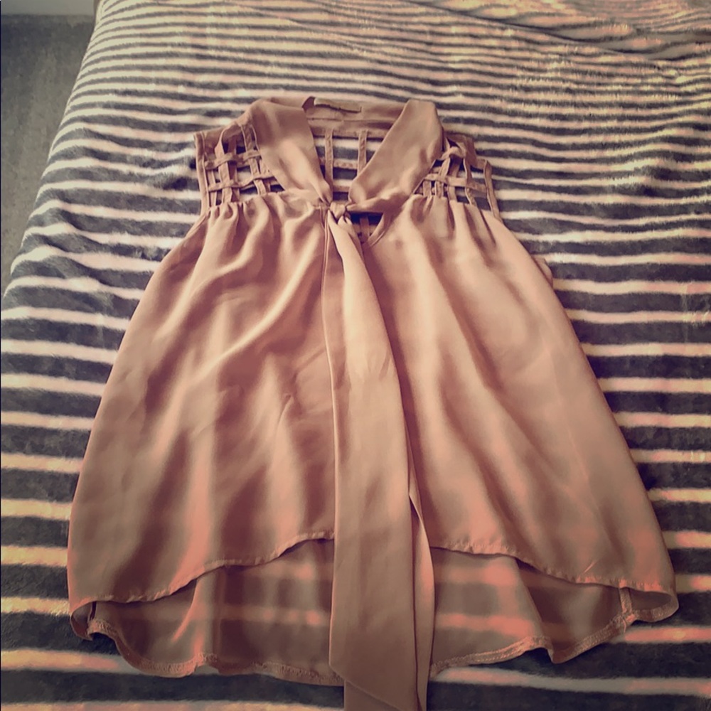 see through tan top from mono B